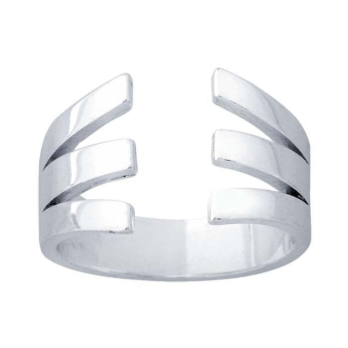Sterling Silver Flat Triple Split Ring Shank