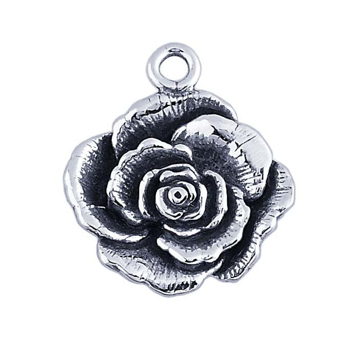 Sterling Silver Rose Blossom Charm
