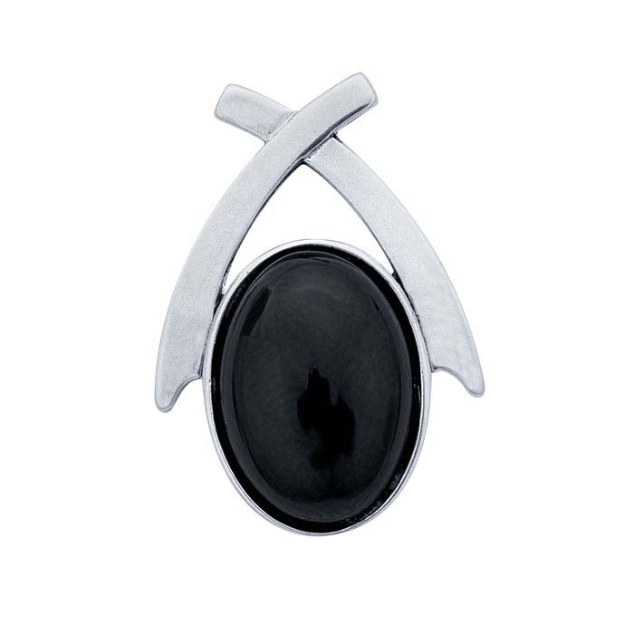 Sterling Silver Criss-Cross 14 x Oval Cabochon Post Earring Mounting