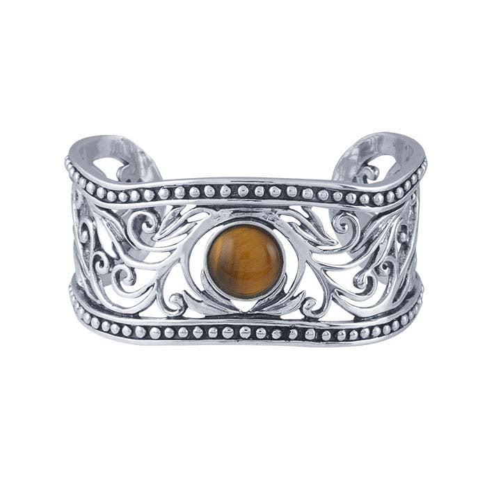 Sterling Silver Round Beaded Filigree Cuff Bracelet Mounting