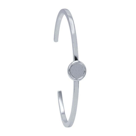 Sterling Silver Round Cuff Bracelet Mounting