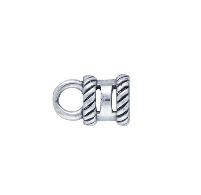Sterling Silver Grooved Crimp-Style End Cap
