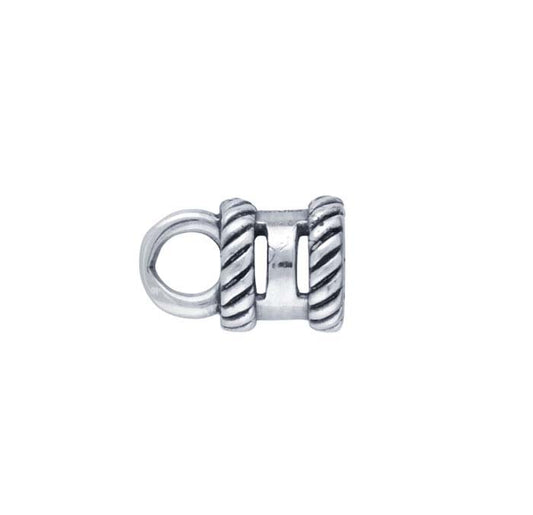 Sterling Silver Grooved Crimp-Style End Cap