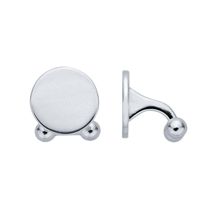 Sterling Silver Flat-Top Ball-End Cuff Links