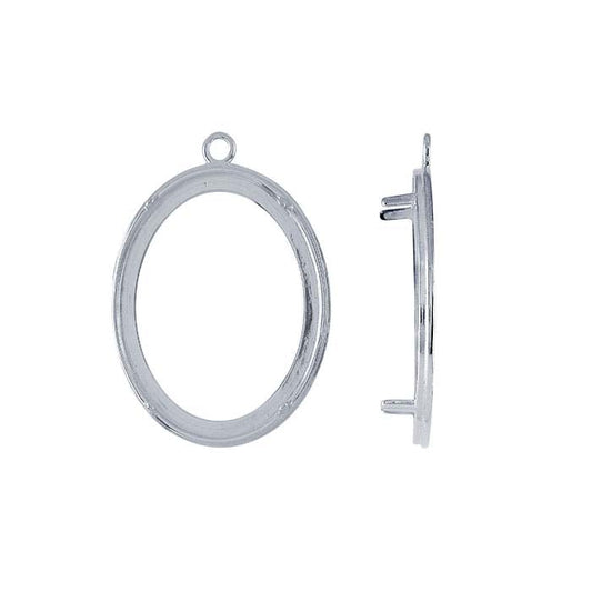 Sterling Silver Oval Cabochon Pendant Mounting