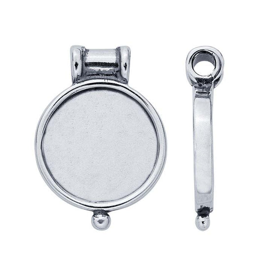 Sterling Silver Round Cabochon Pendant Slide Mounting