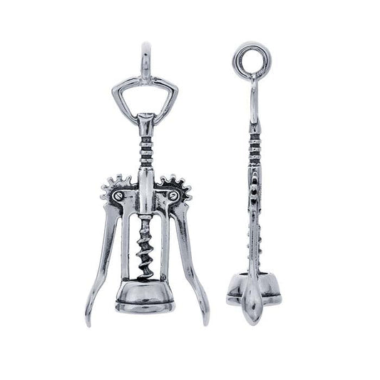 Sterling Silver Wine Bottle Opener Pendant