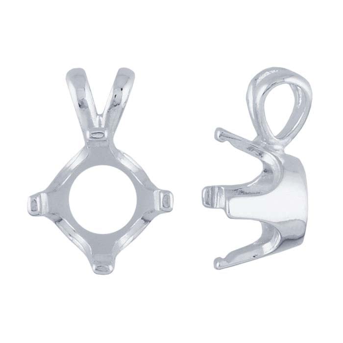 Sterling Silver Round ReadySet™ Pendant Mounting, 4-Prong
