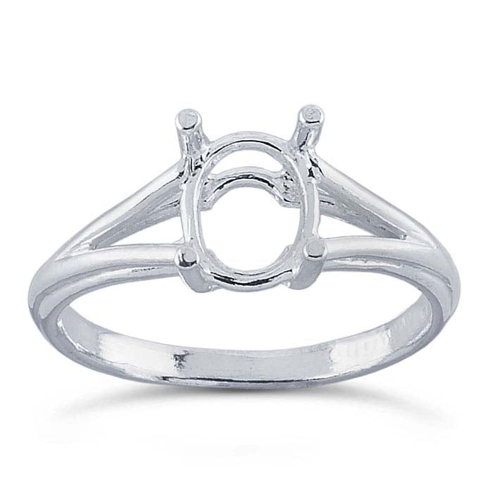 Sterling Silver Oval Basket Ring Mounting