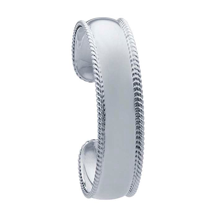 Sterling Silver Rope-Edge Cuff Bracelet