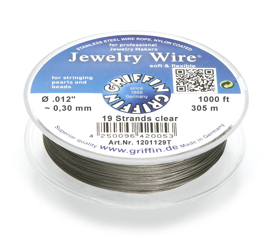 Griffin™ Jewelry Wire – 19 or 49 -Strand Clear Beading Wire for Professional Stringing