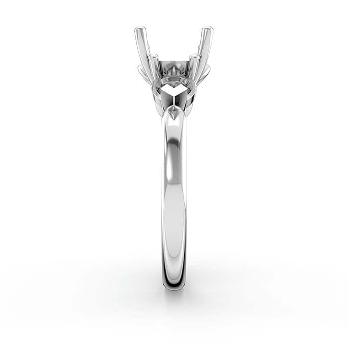 14K White Gold Round & Pear Stone Ring Mounting