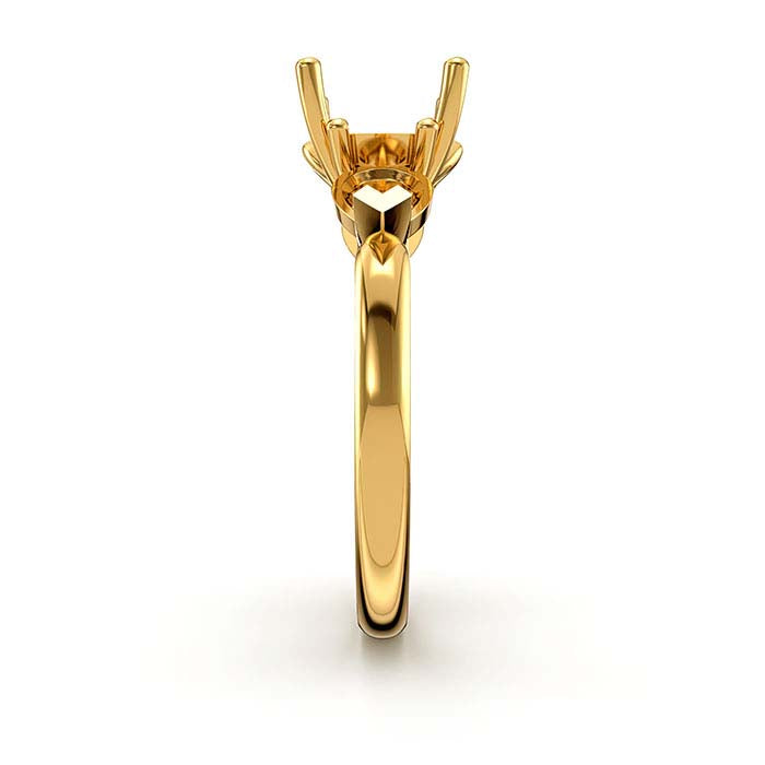 14K Yellow Gold Round & Pear Stone Ring Mounting