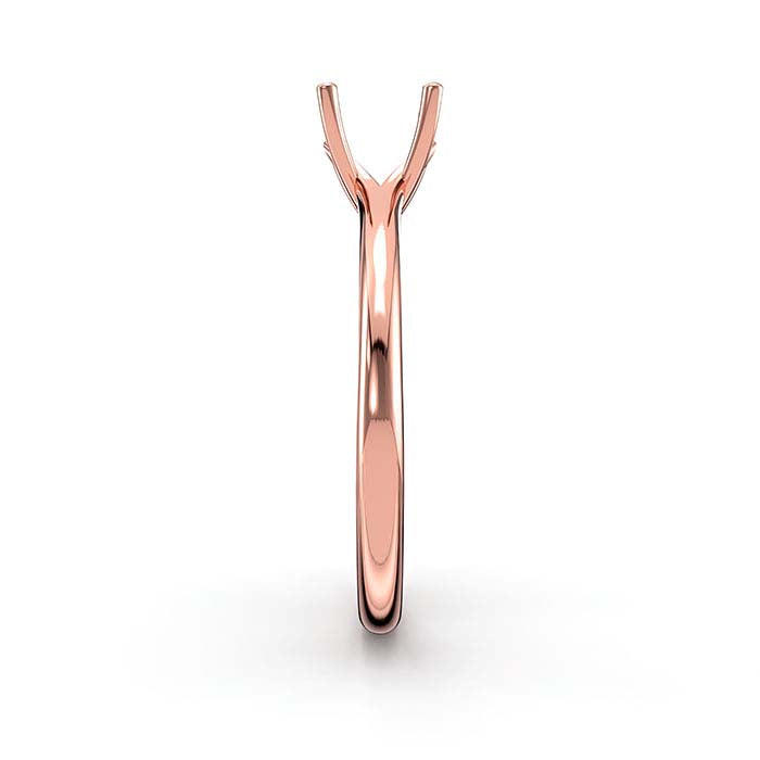 18K Rose Gold 6.5mm Round Solitaire Stone Ring Mounting