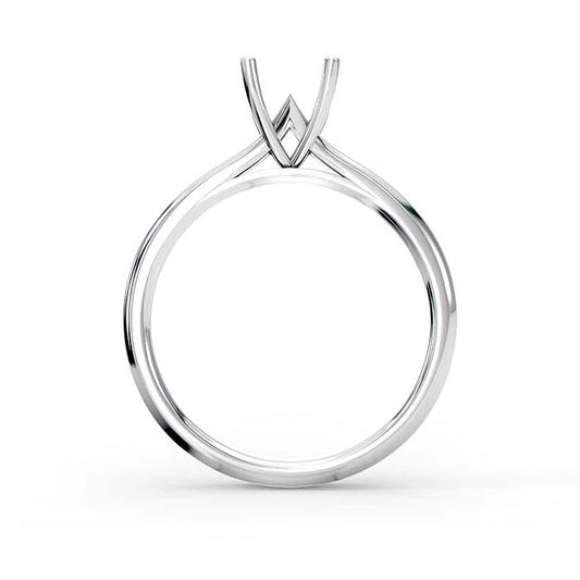 18K White Gold 6.5mm Round Solitaire Stone Ring Mounting