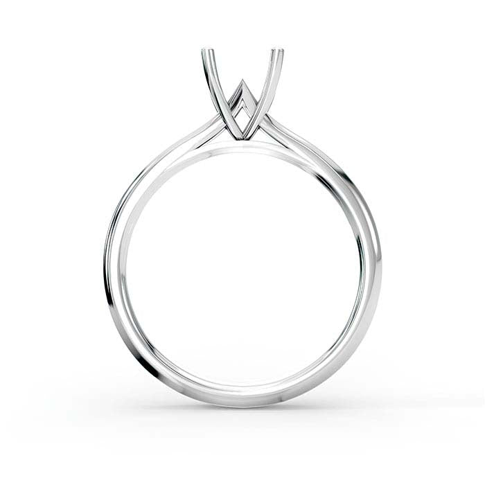 18K White Gold 6.5mm Round Solitaire Stone Ring Mounting