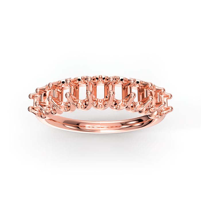 18K Rose Gold 4 x 2.5mm Oval Nine Stone Ring Mounting