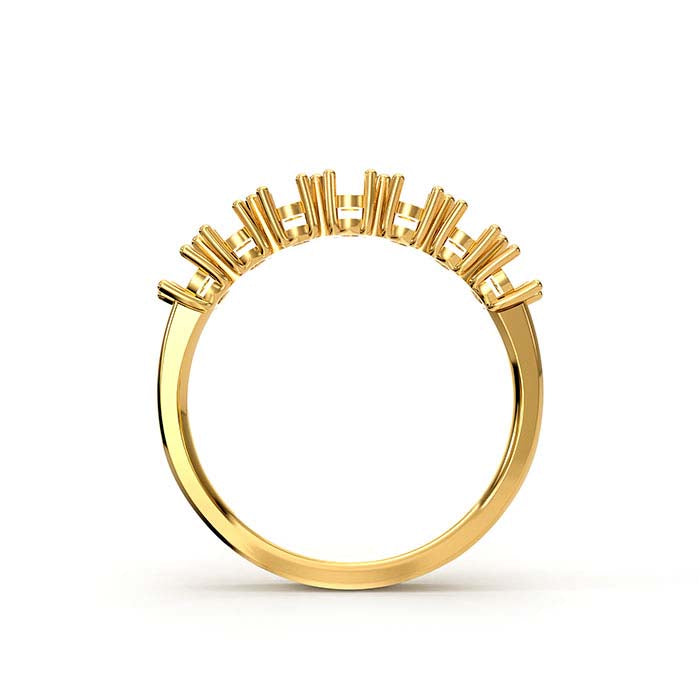 18K Yellow Gold 2.5mm Round Seven Stone Ring Mounting