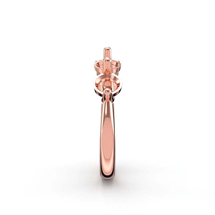 18K Rose Gold 5mm Round Five Stone Ring Mounting