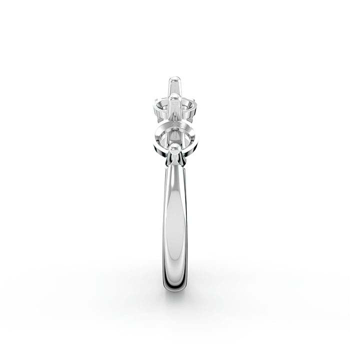 18K White Gold 5mm Round Five Stone Ring Mounting