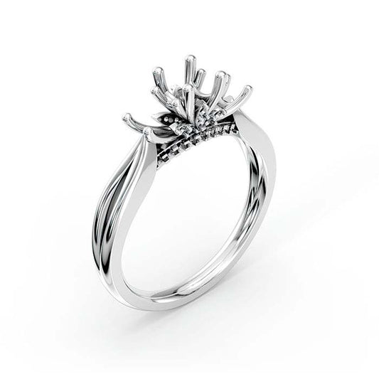 18K White Gold Round Multi Stone Ring Mounting