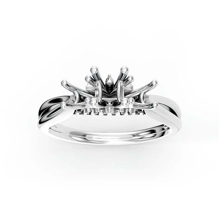 18K White Gold Round Multi Stone Ring Mounting