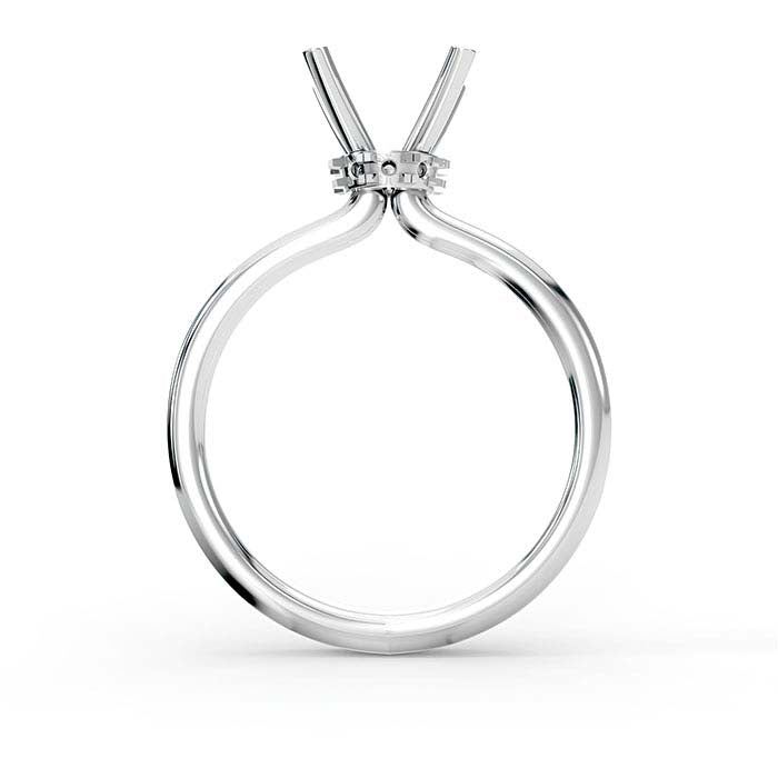 18K White Gold 6.5mm Round Halo Stone Ring Mounting