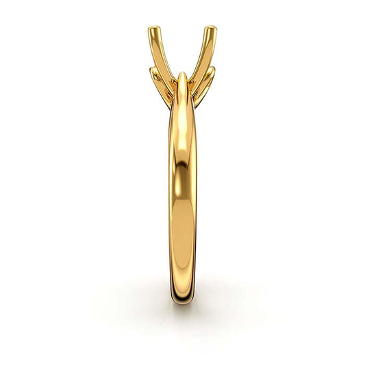 14K Yellow Gold 8mm Round Solitaire Stone Ring Mounting