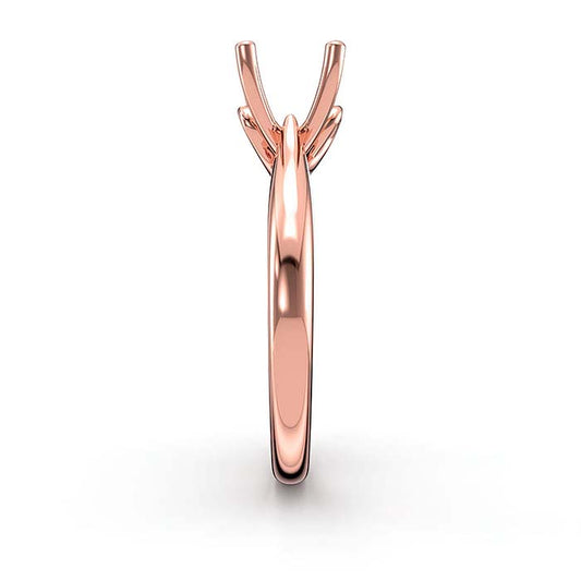18K Rose Gold 8mm Round Solitaire Stone Ring Mounting