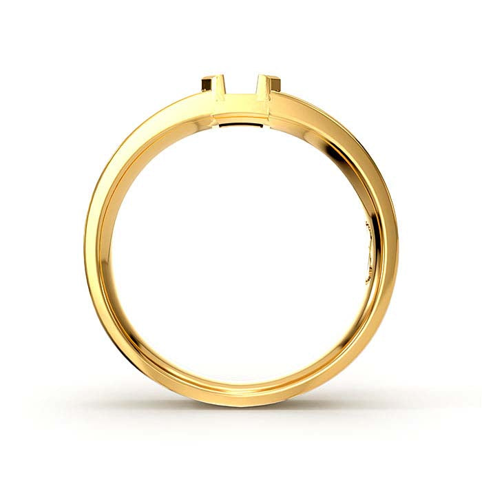 14K Yellow Gold 5 x 4mm Emerald-Cut Solitaire Stone Ring Mounting