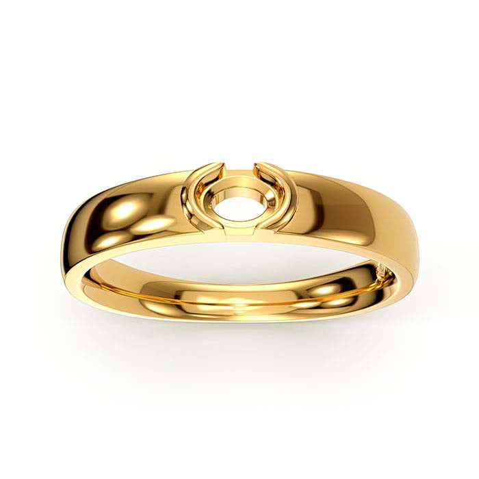 18K Yellow Gold 5 x 4mm Oval Solitaire Stone Ring Mounting