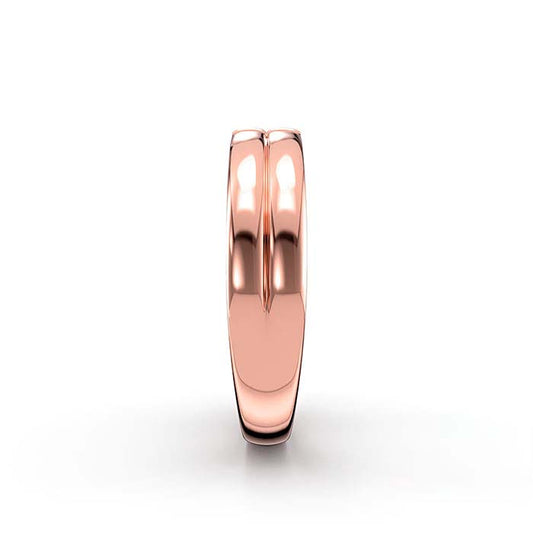 14K Rose Gold 3 x 2mm Baguette Stone Ring Mounting