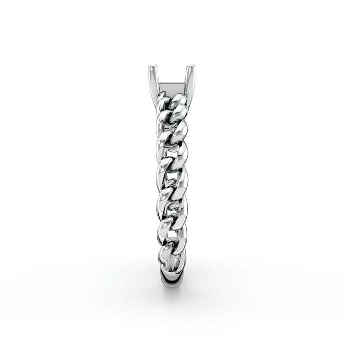14K White Gold 7 x 5mm Emerald-Cut Stone Ring Mounting