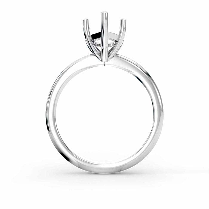 14K White Gold 12 x 7.5mm Pear Solitaire Stone Ring Mounting