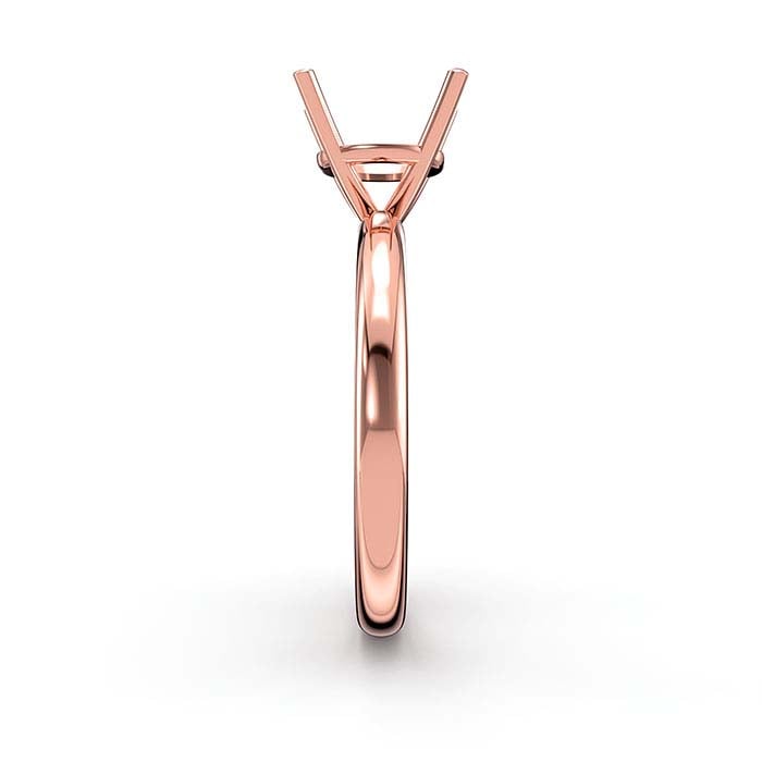 18K Rose Gold 6.5mm Round Basket Solitaire Stone Ring Mounting