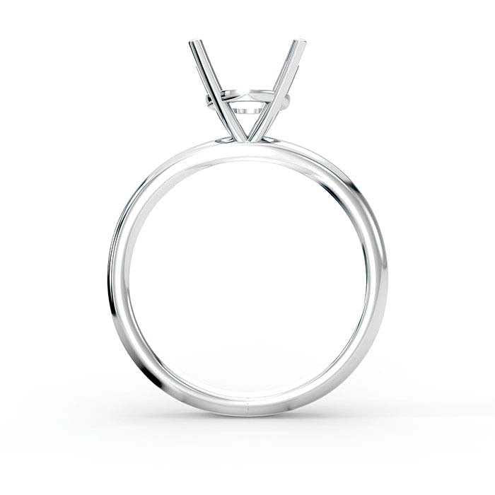 Montatura per anello solitario a cestello rotondo da 6,5 mm in oro bianco 18K