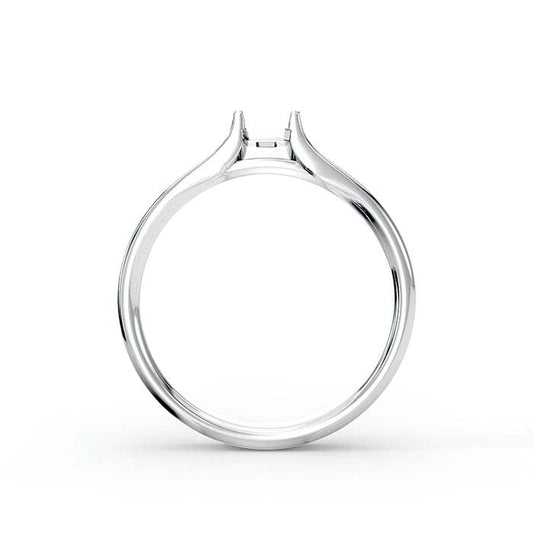 Oprawa pierścionka z kamieniem szmaragdowym 5 x 4 mm z białego złota 18K