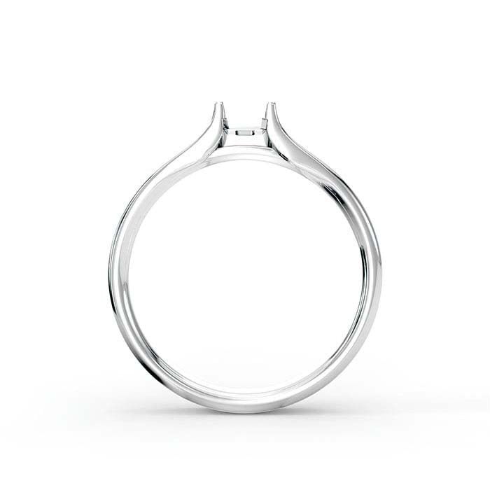 18K Hvidguld 5 x 4mm Smaragdslået Sten Ringindfatning