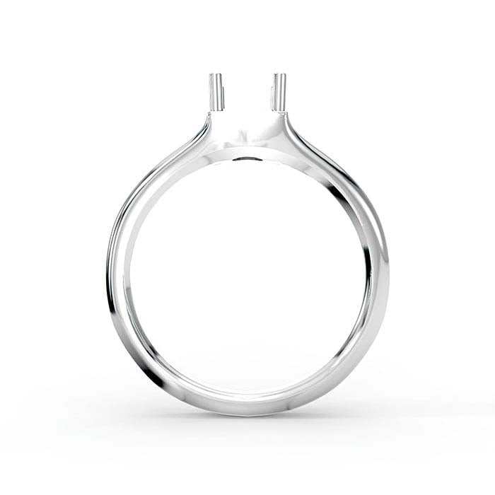 خاتم تثبيت حجر سوليتير أميرة 4.5 مم من الذهب الأبيض عيار 18 قيراط