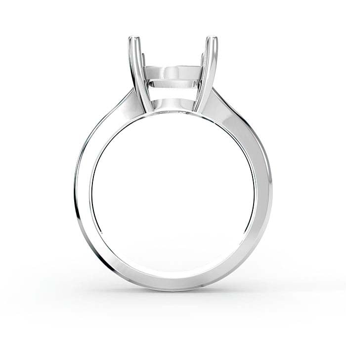 Montatura per anello solitario con pietra a cuscino da 9 mm in oro bianco 14K