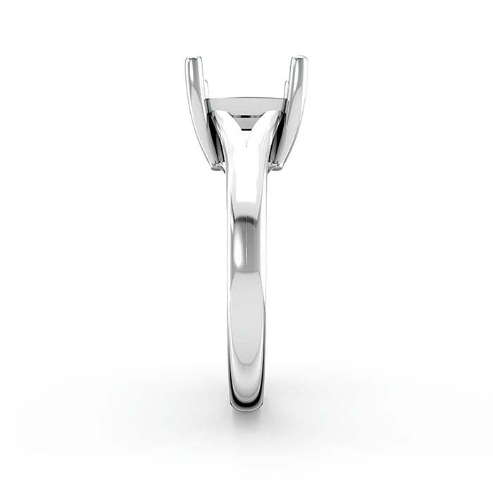 Montatura per anello solitario con pietra a cuscino da 9 mm in oro bianco 14K