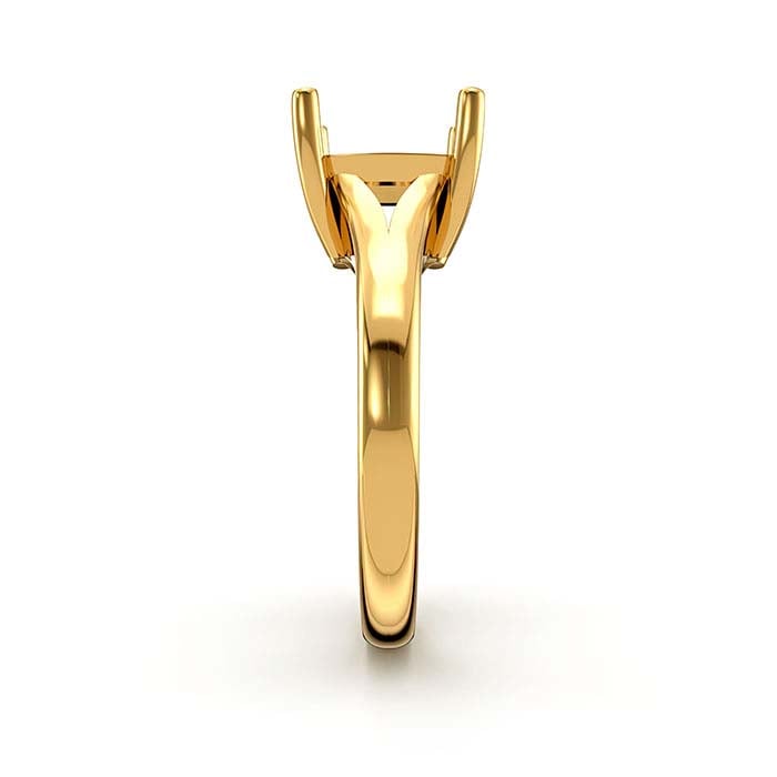 Montatura per anello solitario a cuscino da 9 mm in oro giallo 14K