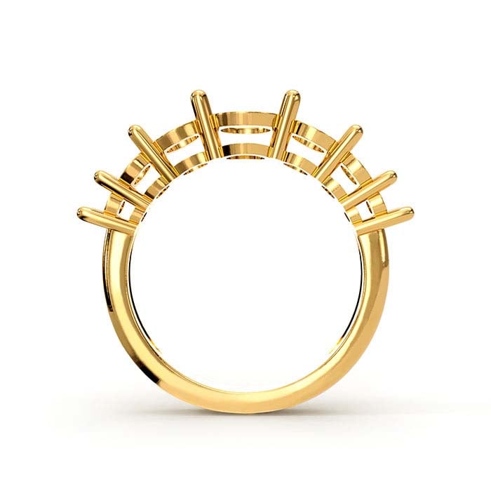 14K Yellow Gold Round Seven Stone Ring Mounting
