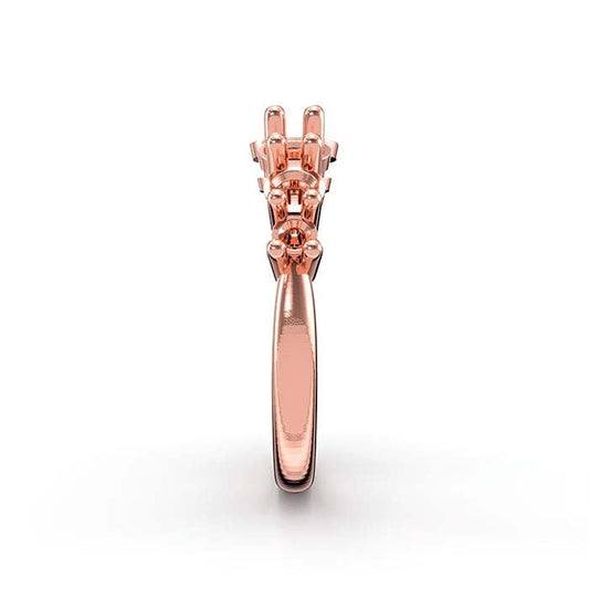 18K Rose Gold Round Seven Stone Ring Mounting