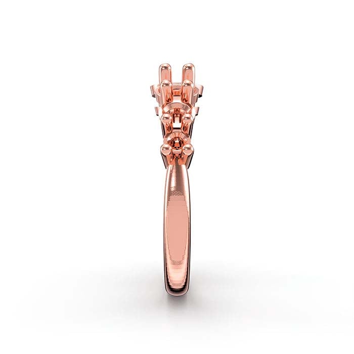 18K Rose Gold Round Seven Stone Ring Mounting