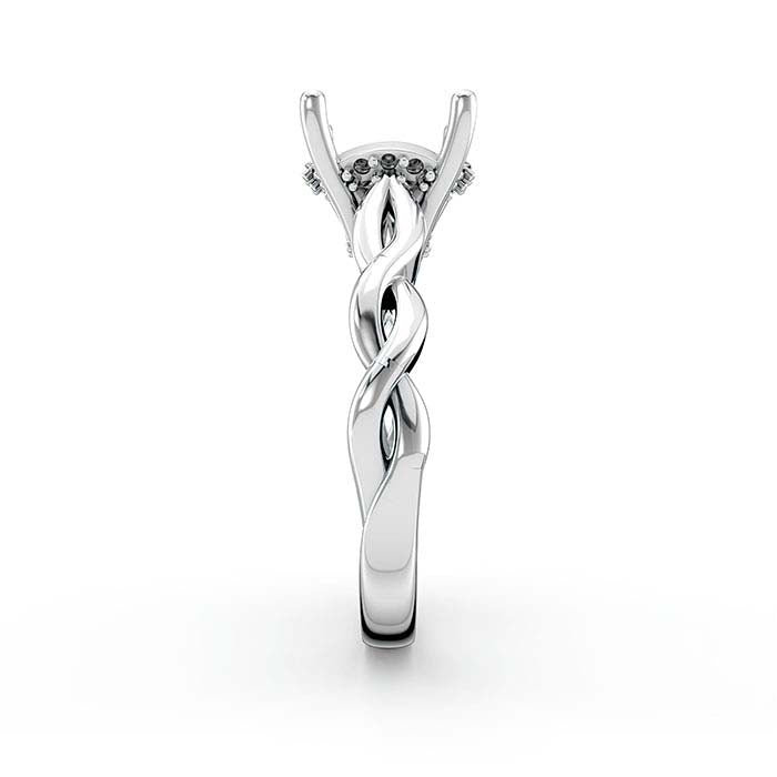 18K Witgouden 8,5mm Ronde Halo Steen Ringzetting
