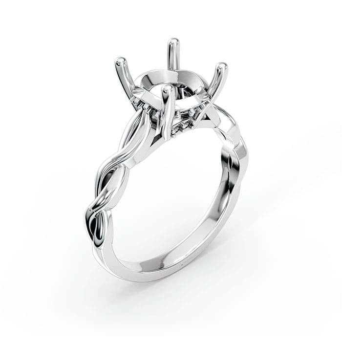 18K Witgouden 8,5mm Ronde Halo Steen Ringzetting