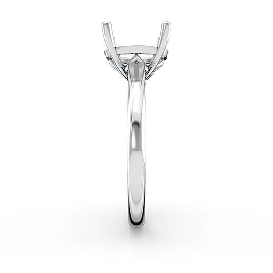 Montagem de Anel Solitário com Pedra Redonda de 9mm em Cesto de Ouro Branco 14K