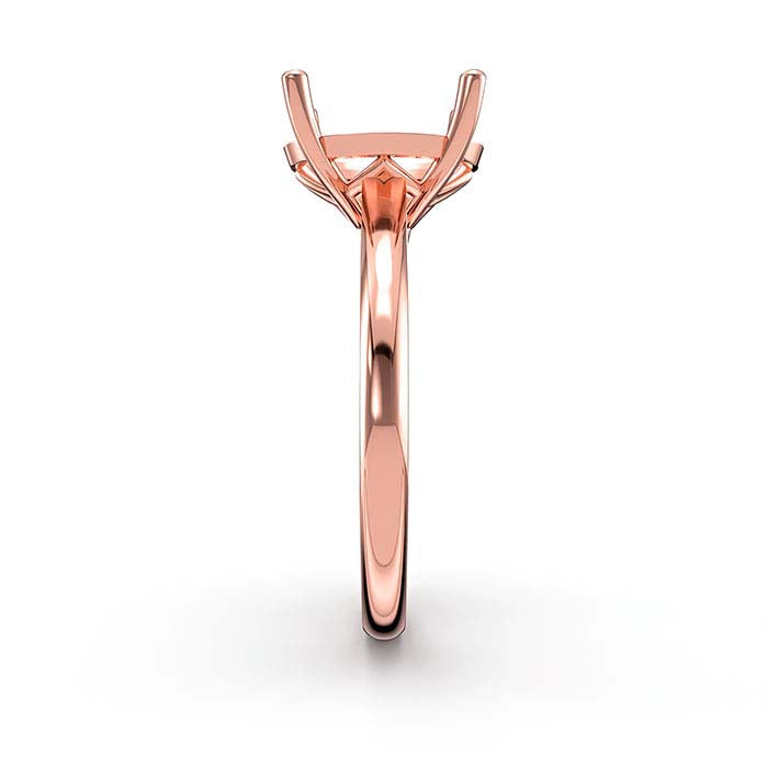 14K Rose Gold 10 x 8mm Oval Basket Solitaire Stone Ring Mounting