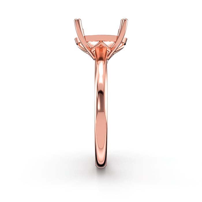 18K Rose Gold 10 x 8mm Oval Basket Solitaire Stone Ring Mounting